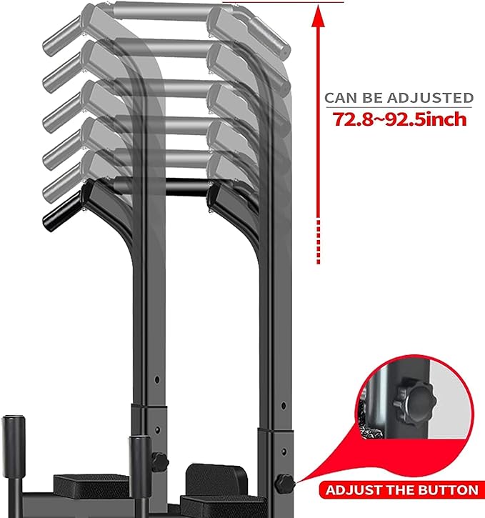 Power Tower Adjustable Height Pull Up & Dip Station Multi-Function Home Strength Training Fitness Workout Station for Home Gym-StrideForce Fitness