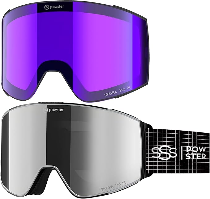 Ski Goggles Snow OTG Snowboard Goggles Magnetic Interchangeable Lens Frameless UV Protection Anti-fog mobile Skating-StrideForce Fitness