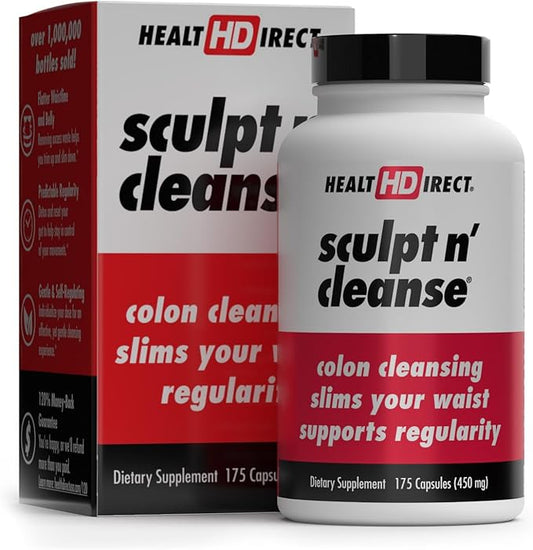HEALTH DIRECT Sculpt n' Cleanse - Herbal Colon Cleanse for Digestive Health & Regularity - Natural Detox & Gut Flush Supplement - 175 Veggie Capsules-StrideForce Fitness
