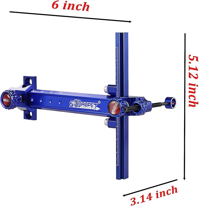 Archery Recurve Bow Sight, SOOHUPET Accessories T Shape Archery Shooting Target Sight Adjustable Bowsight with Optical Fiber Pin Sight for Target Practice-StrideForce Fitness