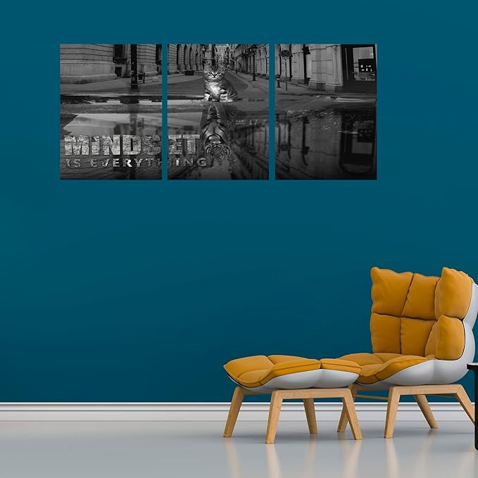 3 Panels Motivational Canvas Wall Art Inspirational Wall Art Entrepreneur Quotes Poster Print Artwork Painting Picture for Framed Home Decoration Living Room office bedroom 36''W x 16''H-StrideForce Fitness