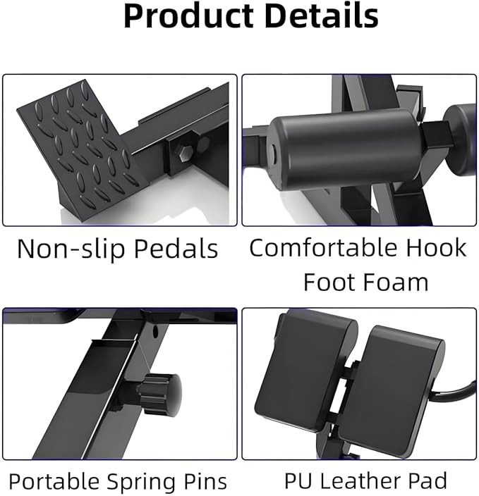 ComMax Roman Chair Back Hyperextension Bench Adjustable Back Exercise Machine Home Gym Workout Equipment for Abs and Glute-StrideForce Fitness