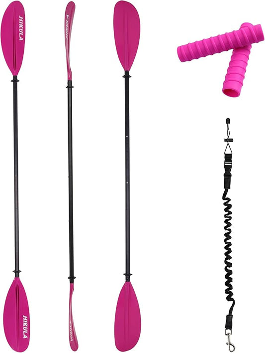 Kayak Paddle Aluminum Shaft Paddle with Nylon Blades, Floating Adjustable Kayaking Oars, 3 Piece, 220-240cm/86-94 Inches,Black/Rose/Teal/Black/Orange/Grey-StrideForce Fitness