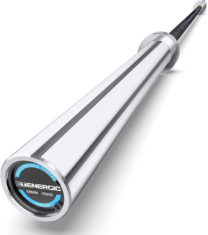 7ft Olympic Barbell Bar 45LB Load 1500lbs Capacity Available, for Gym Home Exercises, Weightlifting, Powerlifting for 2" Olympic Plates-StrideForce Fitness