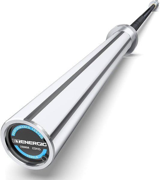 7ft Olympic Barbell Bar 45LB Load 1500lbs Capacity Available, for Gym Home Exercises, Weightlifting, Powerlifting for 2" Olympic Plates-StrideForce Fitness