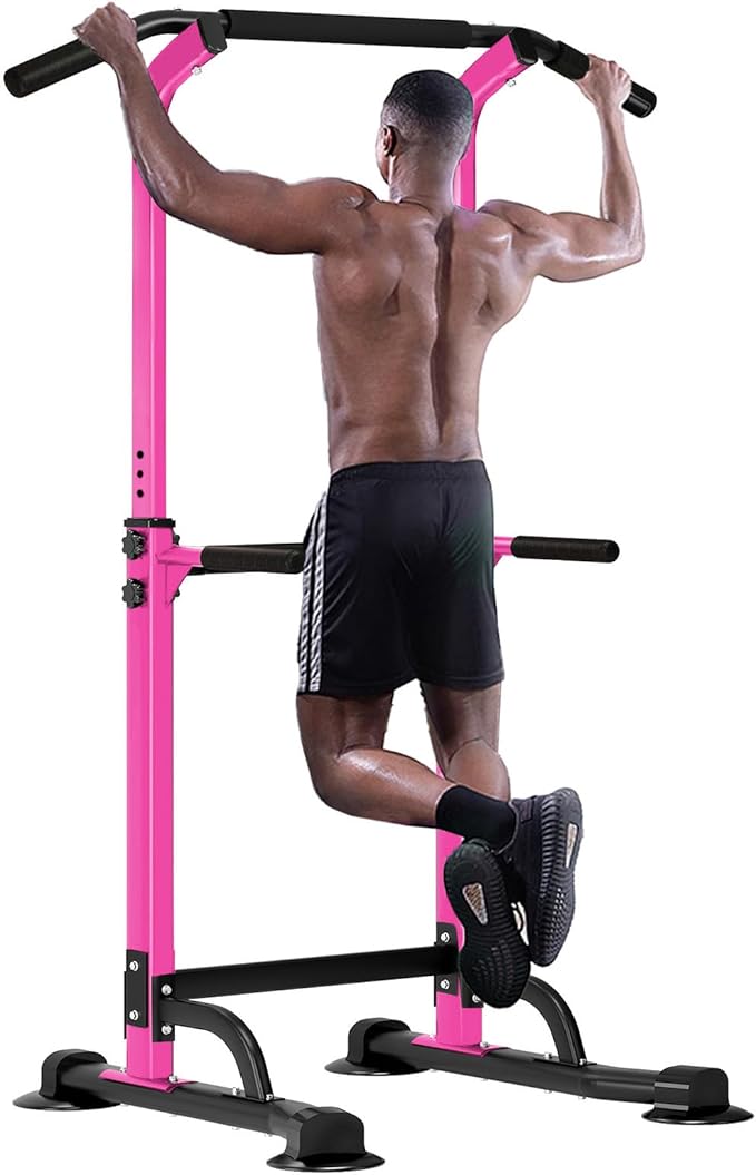 SogesHome Power Tower Pull Up Bar and Dip Station Adjustable Height Dip Stand Multi-Functional Strength Training Fitness Workout Station-StrideForce Fitness