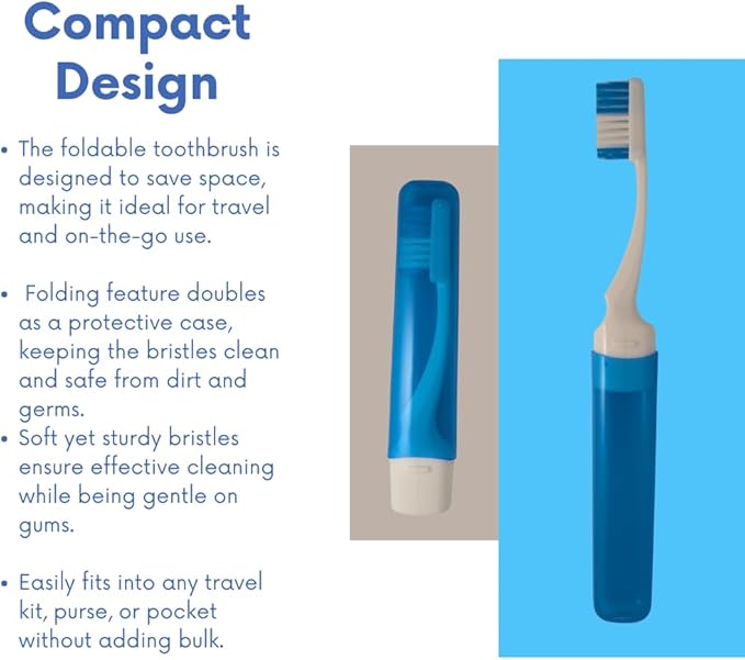 FLYGINE Smile On – Complete Dental Travel Kit – Includes Travel Toothbrush, Toothpaste, Floss, Interdental Picks & Mints – TSA-Approved Oral Care Kit in a Durable, Reusable Case with Zipper Closure