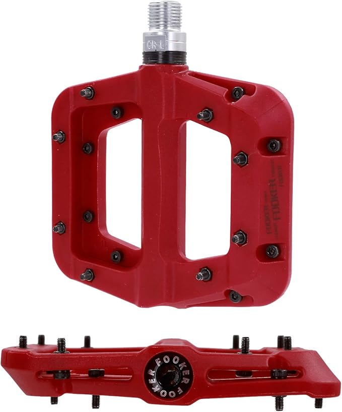 FOOKER MTB Pedals Mountain Bike Pedals 3 Bearing Non-Slip Lightweight Nylon Fiber Bicycle Platform Pedals for BMX MTB 9/16"-StrideForce Fitness