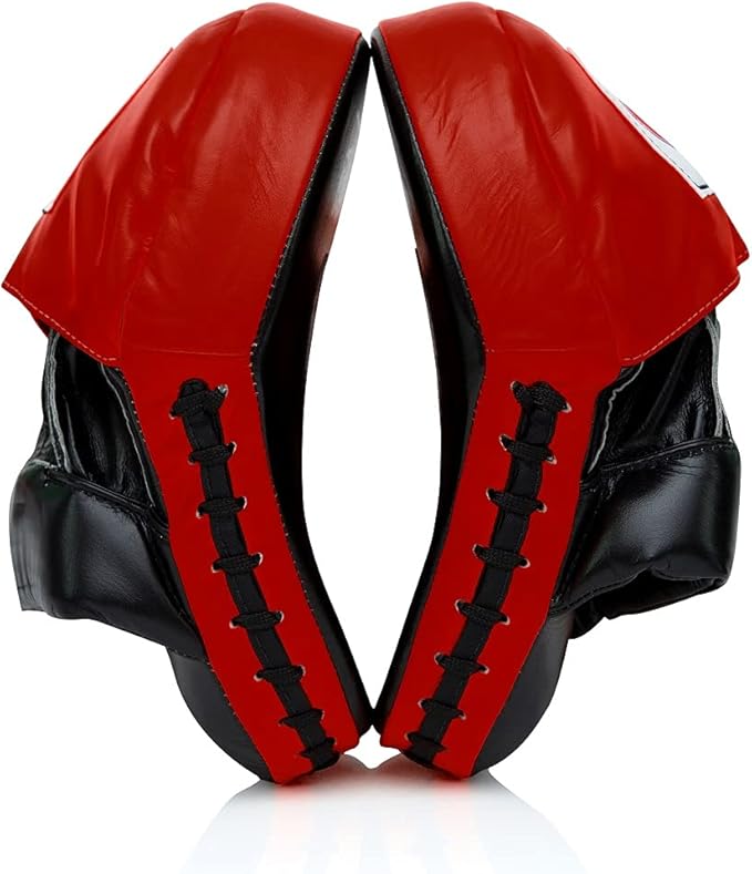 Fairtex FMV9 Contoured Focus Mitts |Striking Accuracy & Protection for Boxing, Muay Thai, Kickboxing |Ergonomic Design, Soft Padding, Secure Fit Leather-StrideForce Fitness