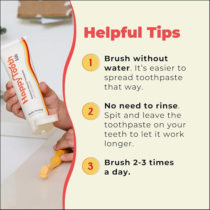 Happy Tooth Hydroxyapatite Toothpaste, Fluoride Free, Natural Whitening for Kids, Toddlers and Adults, SLS Free, Enamel Safe, Dentist Formulated with Clean Ingredients, Fresh Mint Flavor, 4.0 oz