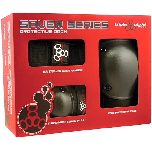Triple Eight Saver Series Pad Set with Kneesavers, Elbowsavers and Wristsavers, Junior-StrideForce Fitness