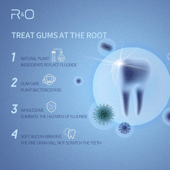 R&O Ginger Mint Fresh Toothpaste - Natural Plaque Removal & Fresh Breath | 3.53oz 2-Pack