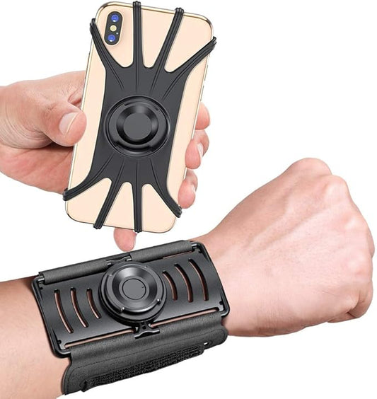 VUP Detachable Cell Phone Running Armband 360°Rotatable for iPhone 16/15/14/13/Pro Max/Pro/Mini/12/11, Fits All 4-6.9 Inch Smartphones, with Key Holder,Phone Holder for Running Hiking Biking (Black)-StrideForce Fitness