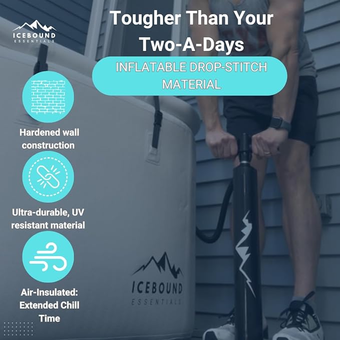 Inflatable Cold Plunge Tub - XL, Black - 150 Gallon Ice Bath - Chiller Compatible – Inflatable-StrideForce Fitness