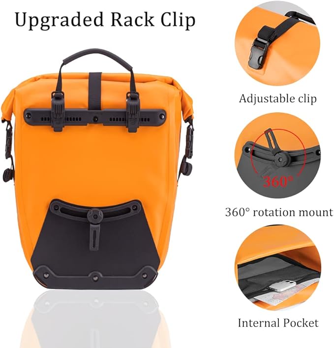 ROCKBROS Bike Panniers Waterproof Bike Rear Rack Bag Max 30L Large Capacity Bike Rear Panniers for Cycling Traveling Commuting-StrideForce Fitness