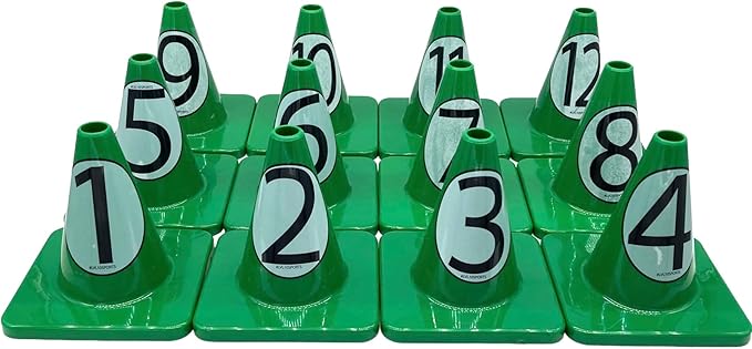 LVL10 Pro Training Cones - 6" Soccer Training Cones for Sports - for Basketball, Football, Basketball and Agility Drills - Soccer Field Markers That Won't Crack, Slide or Fly-StrideForce Fitness