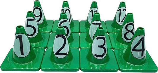 LVL10 Pro Training Cones - 6" Soccer Training Cones for Sports - for Basketball, Football, Basketball and Agility Drills - Soccer Field Markers That Won't Crack, Slide or Fly-StrideForce Fitness