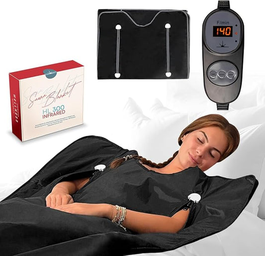Infrared Sauna Blanket for Home | Portable Far Infrared Sauna Bag for Detox, Weight Loss & Relaxation, Dry Heat Therapy, Personal At-Home Wraps with Adjustable Temp 95-176°F. 120V 400 Watts, 70" x 31"-StrideForce Fitness
