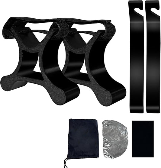 Portable Repair Stand,For Bicycles,eBikes,Compatible w All Electric Bikeswith Maintenance Bracket,Pry Bar,Cushion Cover, Black,Carrying Case,Absorbent Cloth,Waterproof Seat Cover-StrideForce Fitness