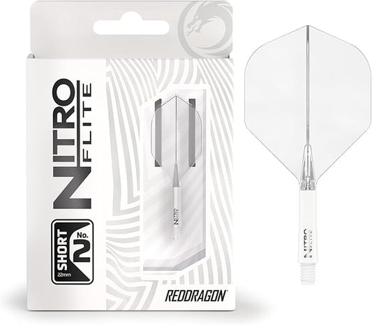 RED DRAGON Darts – Nitro Flite Integrated Flight & Shaft System – No.2 Shape and Design - Available in Short, Intermediate & Medium - Available in Variety of Colours - Professional Darts Accessories-StrideForce Fitness
