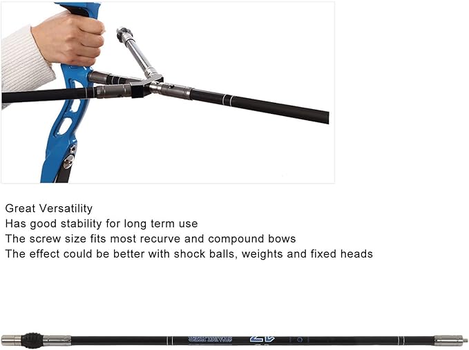 Topyond 30in Archery Bow Stabilizer, Carbon Fiber Stabilizer for Compound Bow, Vibration and Noise Absorption Damping Shock Absorber for Enhanced Balance in Outdoor Competitions-StrideForce Fitness