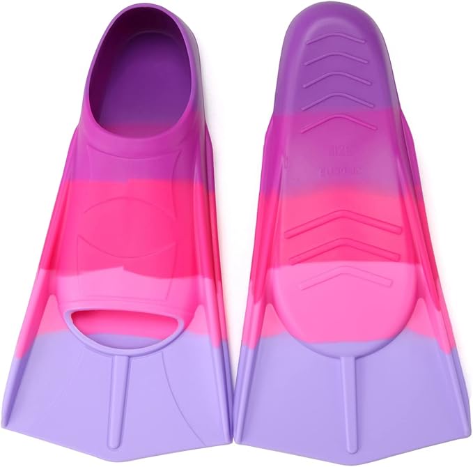Kids Swim Fins,Short Kids Fins Youth Swimming Flippers for Lap Swimming Training for Children Girls Boys Beginners-StrideForce Fitness