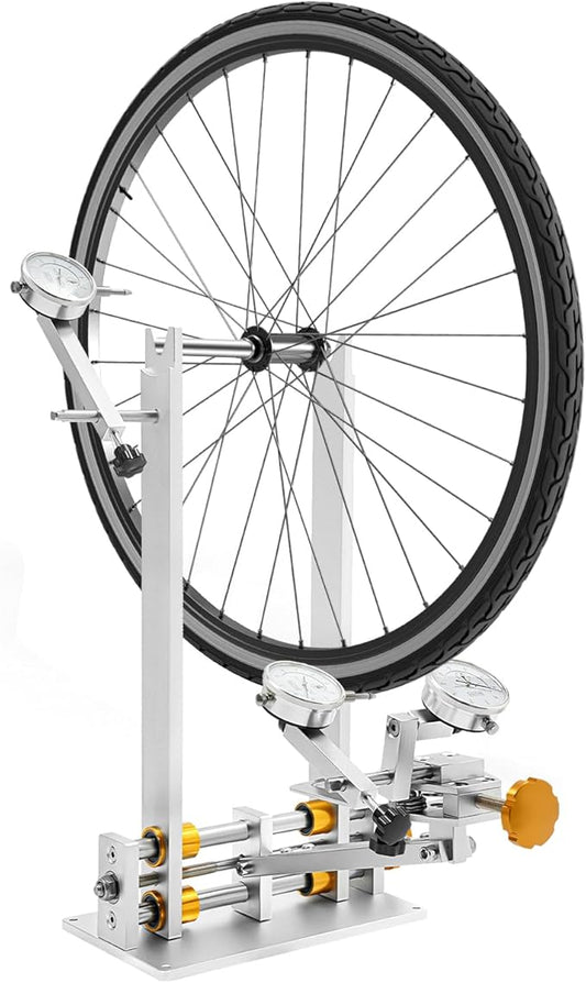 Bicycle Wheel Truing Stand, Professional Bike Repair Truing Bearing Stand with 3 Gauges Removable Bicycle Wheel Maintenance Tool Kit for 10" - 29" Wheels Rim Truing MTB Road-StrideForce Fitness