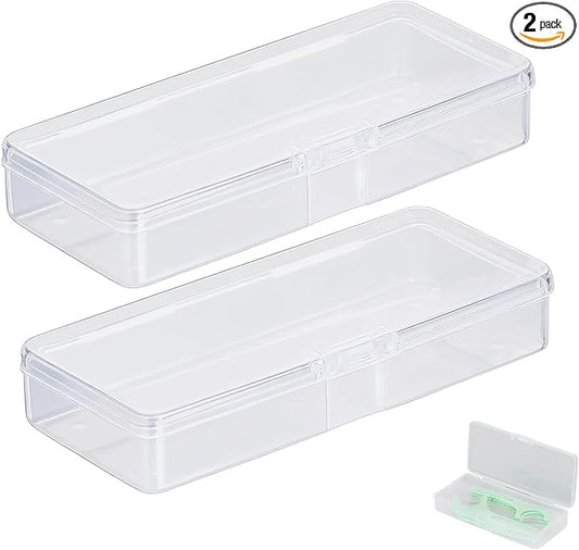 2Pack Travel Case Compatible with Plackers - Dental Floss Pick Travel Case, Refillable and Portable Floss Pick Holder, Clear Plastic Flosser Dispenser, Perfect for Hotels, Dinners and Appointments