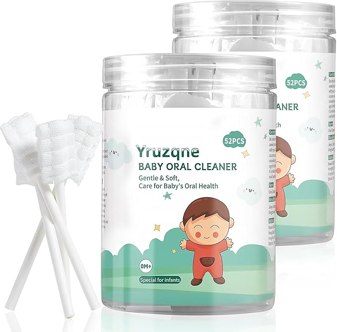 104Pcs Baby Tongue Cleaner, Disposable Baby Toothbrush Oral Cleaner, Infant Gum and Tooth Cleaning Stick for Newborns, Toddler Mouth Cleaner