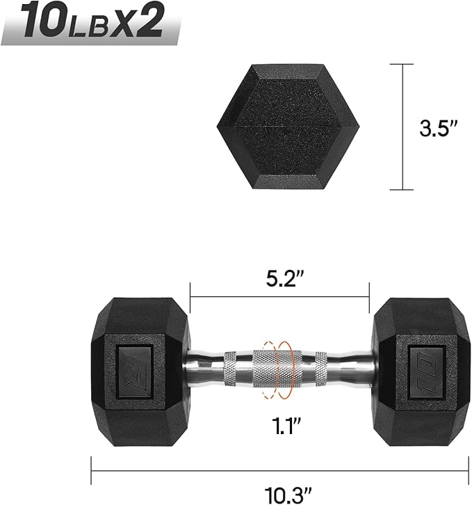 RitFit 5-650 LBS PVC Encased Hex Dumbbell Sets with Optional Rack for Home Gym, Hand weight with Chrome Handle for Strength Training, Workouts-StrideForce Fitness