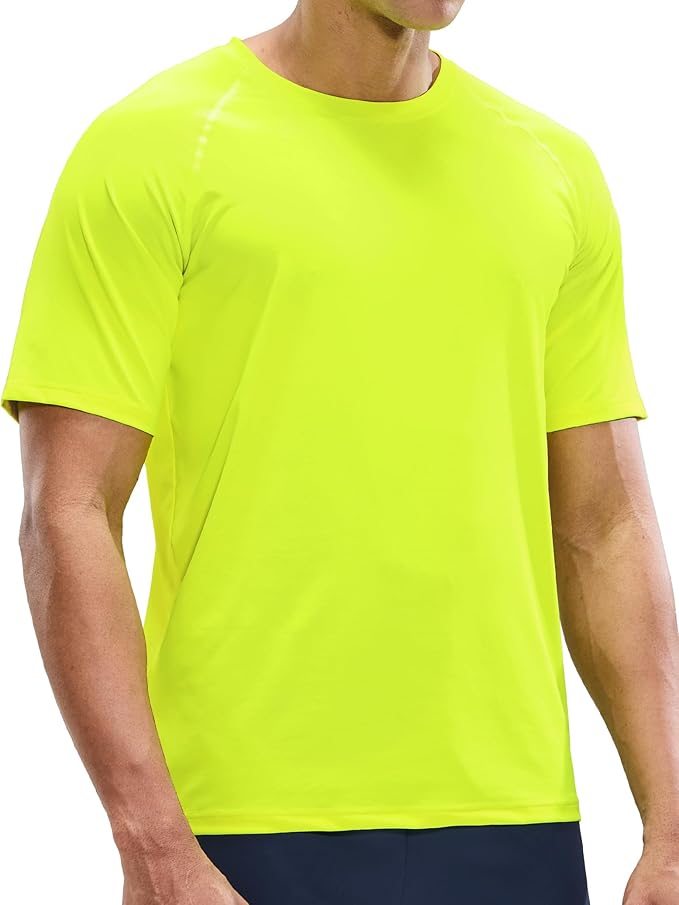 MIER Men's Dry Fit Workout T-Shirts Athletic Running Tee Short Sleeve Crew Neck Gym Tops, Polyester, Moisture Wicking-StrideForce Fitness