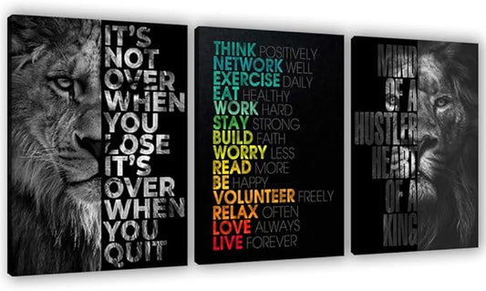 Motivational Canvas Painting Wall Art Execution Grind Hustle Inspirational Wall Art Success Entrepreneur Poster Positive Quotes Wall Poster Framed for Home Office Wall Decor[48''Wx 24''H]-StrideForce Fitness