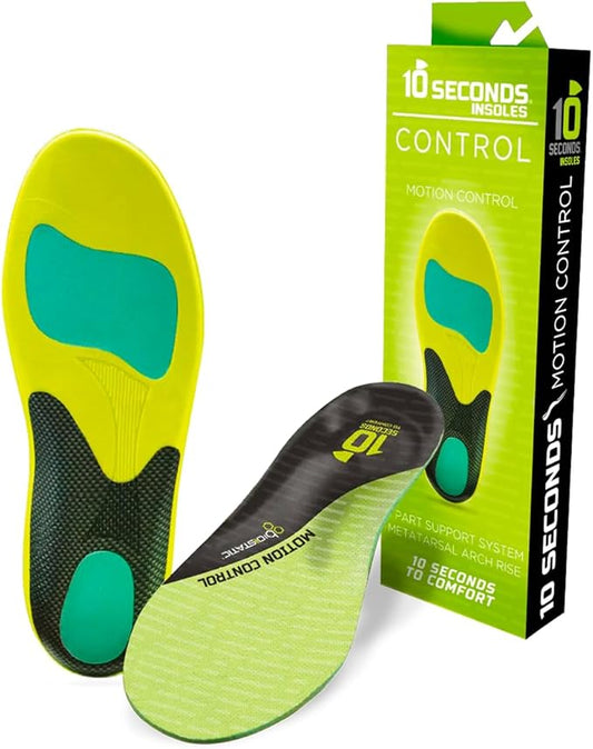 10 Seconds 3210 Motion Control Insoles, M 9, W 11-StrideForce Fitness