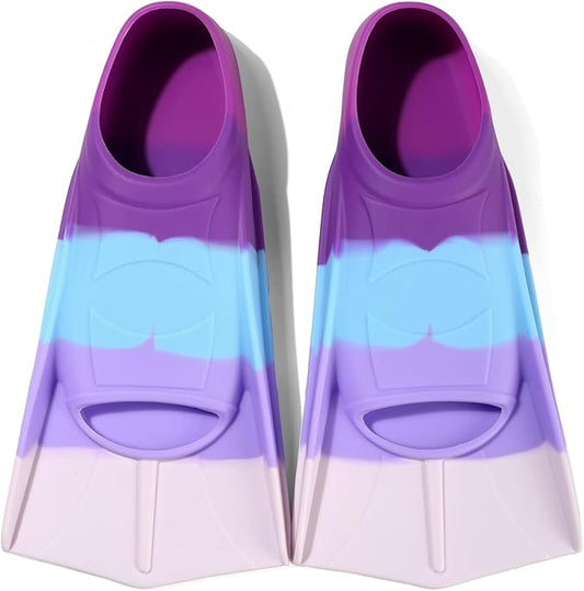 Kids Swim Fins,Short Kids Fins Youth Swimming Flippers for Lap Swimming Training for Children Girls Boys Beginners-StrideForce Fitness