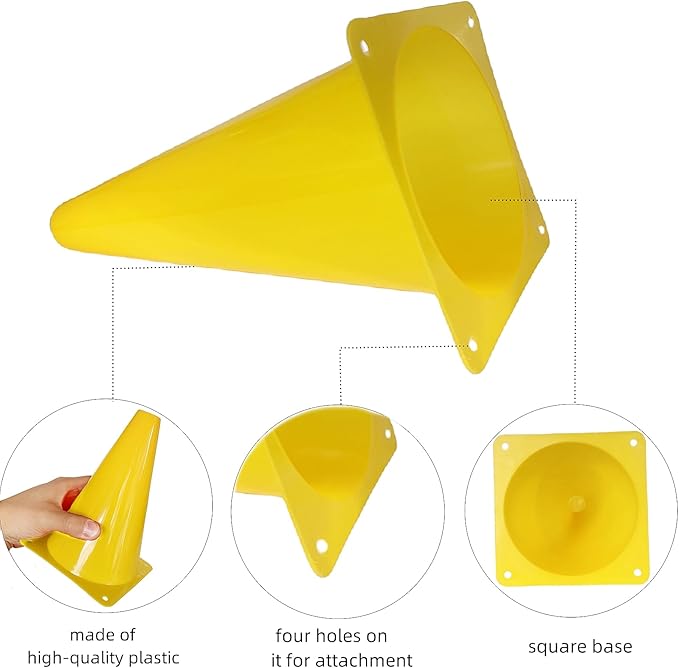 24 Pcs 7 Inch Plastic Traffic Cones, Basketball Football Drills, Skating, Sport Training Agility Markers, Indoor Outdoor Games, Multicolor-StrideForce Fitness