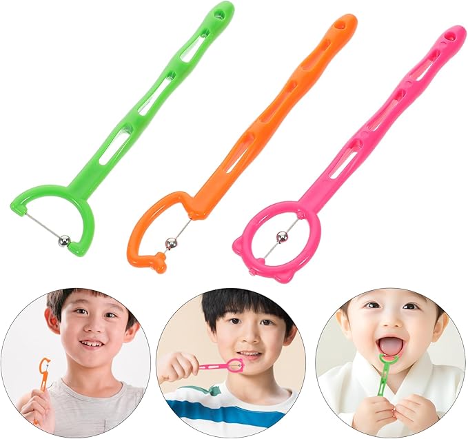 Veemoon 3pcs Kid Tongue Exercise Device, Child Oral Muscle Trainer Speech Therapy Tool Tongue Tip Lateralization Elevation Tools Jaw Muscle Exerciser for Jaw Oral Training Stabilizing Device