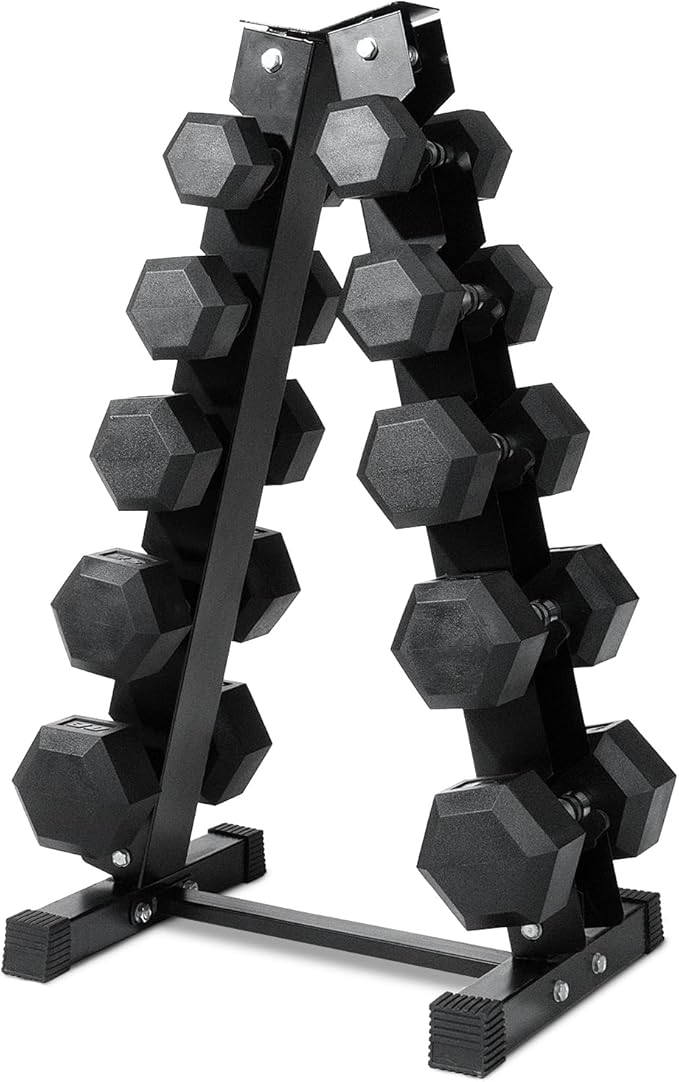 RitFit 5-650 LBS PVC Encased Hex Dumbbell Sets with Optional Rack for Home Gym, Hand weight with Chrome Handle for Strength Training, Workouts-StrideForce Fitness