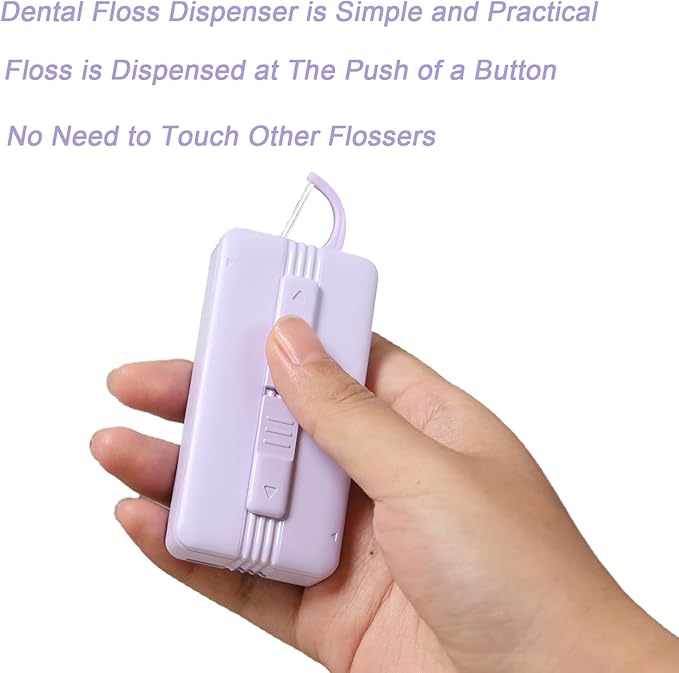 Holy Rose Dental Floss Picks Portable Dispenser - 220 Count Twin-Line Flossers, Bagged Super Tuffloss, Double-line Design Action System for Superior Clean, Compact Design for Easy Storage