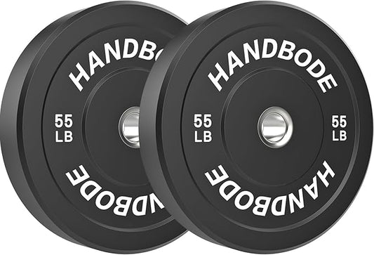 Bumper Plates 2 - Inch Olympic Weight Plate Set for Barbell, 10-55 lb Rubber Weights Sets for Home Gym, Strength Training Plate, Weight Lifting, Black-StrideForce Fitness