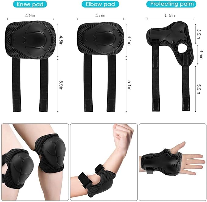 Adjustable Helmet for Ages 5-16 Kids Toddler Boys Girls Youth,Protective Gear with Elbow Knee Wrist Pads for Multi-Sports Skateboarding Bike Riding Scooter Inline skatings Longboard Roller Skate-StrideForce Fitness