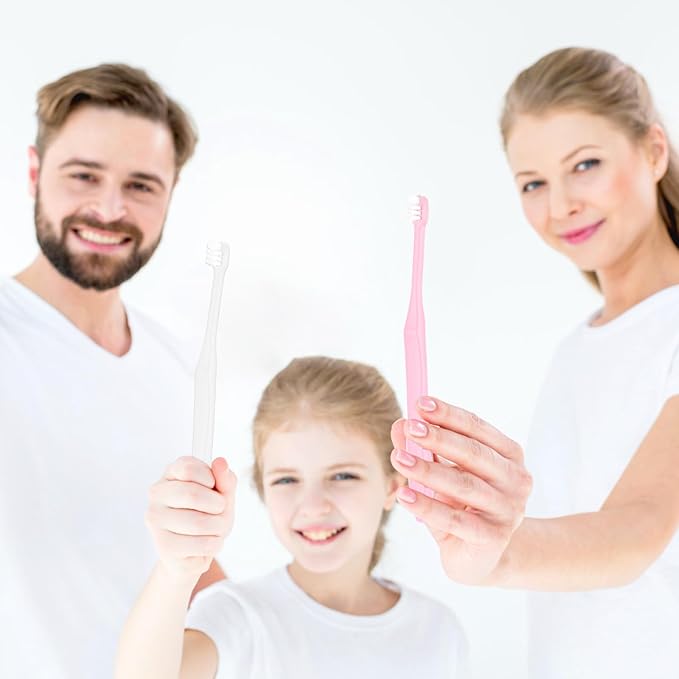 WLLHYF 2 Pieces Tuft Toothbrush Small Head End Tapered Interdental Interspace Nursing Soft Tiny Toothbrush Orthodontic Periodontal Dental Products(Blue + Green)