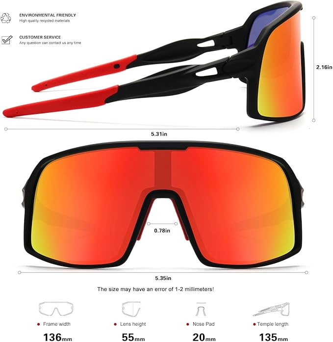 Polarized Sports Sunglasses for Men and Women Cycling Glasses UV Protection Goggles for Mountain Bike Running Fishing-StrideForce Fitness
