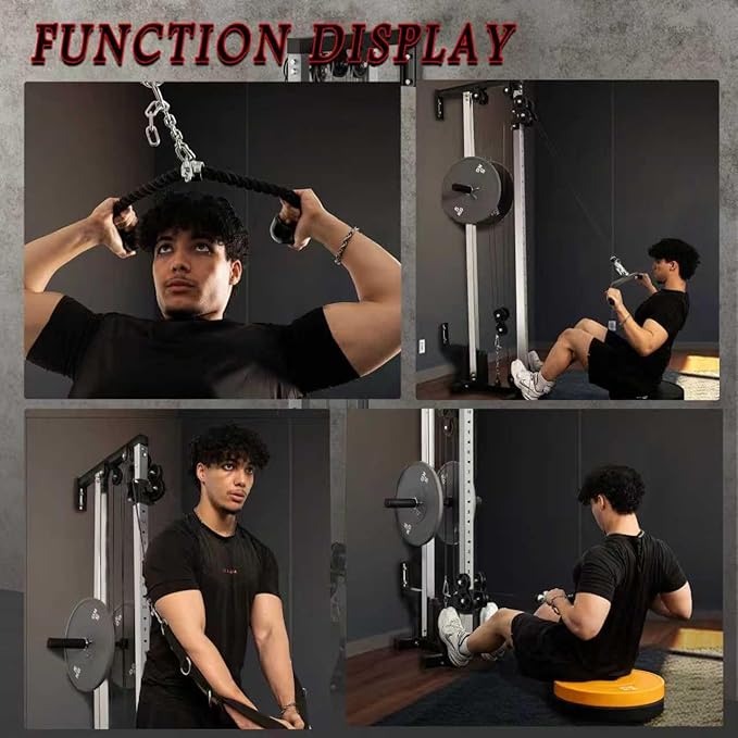 Fitness Wall Mount Cable Crossover Machine – Multi-Functional Dual Pulley System, Home Gym Equipment with Commercial-Grade Steel Frame and 400 lb Load Capacity for Home Gym.-StrideForce Fitness