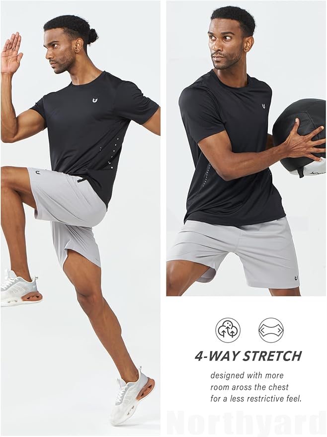 NORTHYARD Mens Athletic Shirts Short Sleeve Gym Workout Running Training Sports Performance T Shirt Basic Tee for Men-StrideForce Fitness