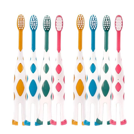 8 Packs Kids Toothbrush, Extra Soft Lovely Deer Toddler Toothbrush for Kids 2-8 Years (Pink&Orange&Blue&Green)