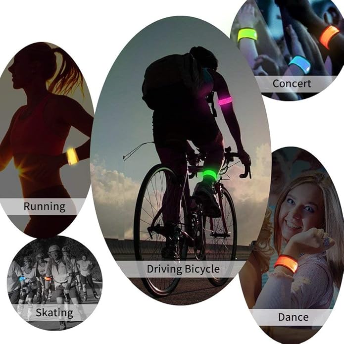 LOBKIN Safety Bracelets, LED Slap Armband Kids Walking at Night Safe LED Light Wrist Light Reflective Belt, Magic Band Running Lights for Runners-StrideForce Fitness
