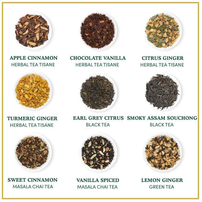 VAHDAM, Holiday Breakfast - Christmas Tea Gift Sets (90+ Cups) 9 Loose Leaf Tea - Luxury Gift Box | Christmas gifts 2024 Ideas | Christmas Gifts For Women, Men & Adults I Holiday Tea Gift Box-StrideForce Fitness