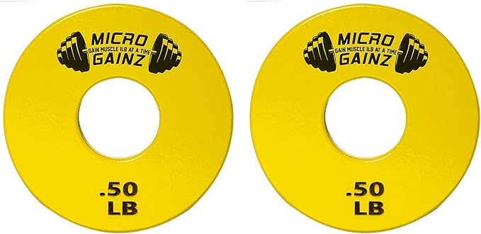 Micro Gainz Standard 1-Inch Center Hole Fractional 2 Pcs Color Weight Plates, Choose (.25LB-1LB) Designed for Standard 1-Inch Dumbbell & Barbell for Strength Training, Made in USA-StrideForce Fitness