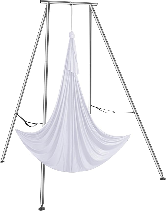 VEVOR Aerial Yoga Frame, 9.67 ft Height Swing Stand, Max 551.15 lbs Load Chrome-Plated Steel Pipe Inversion Yoga Rig for Indoor Outdoor Use-StrideForce Fitness