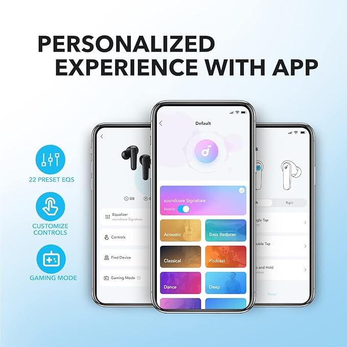 Soundcore by Anker P20i True Wireless Earbuds, 10mm Drivers with Big Bass, Bluetooth 5.3, 30H Long Playtime, Water-Resistant, 2 Mics for AI Clear Calls, 22 Preset EQs, Customization (White)-StrideForce Fitness